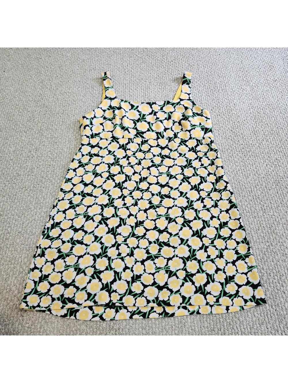 Diane Von Furstenberg Sleeveless Floral Summer Dress Yellow White Green Black 14